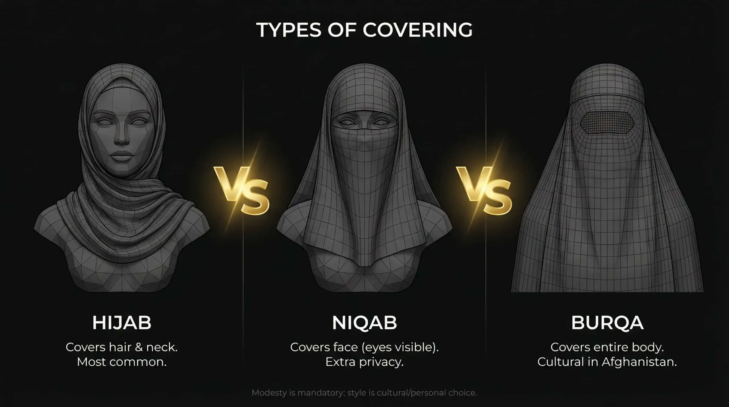 Hijab vs Niqab vs Burqa