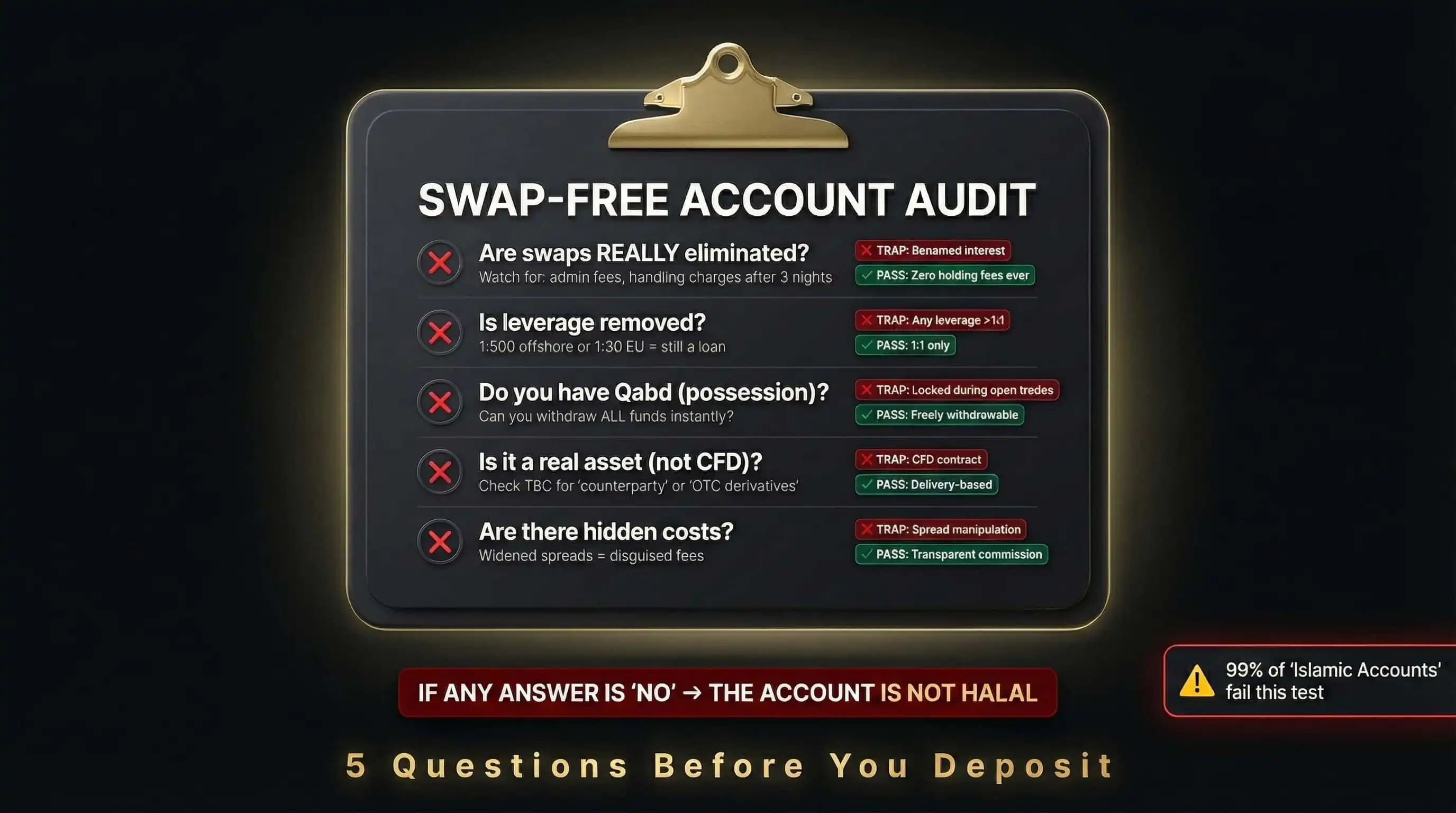 Swap-Free Account Audit Checklist