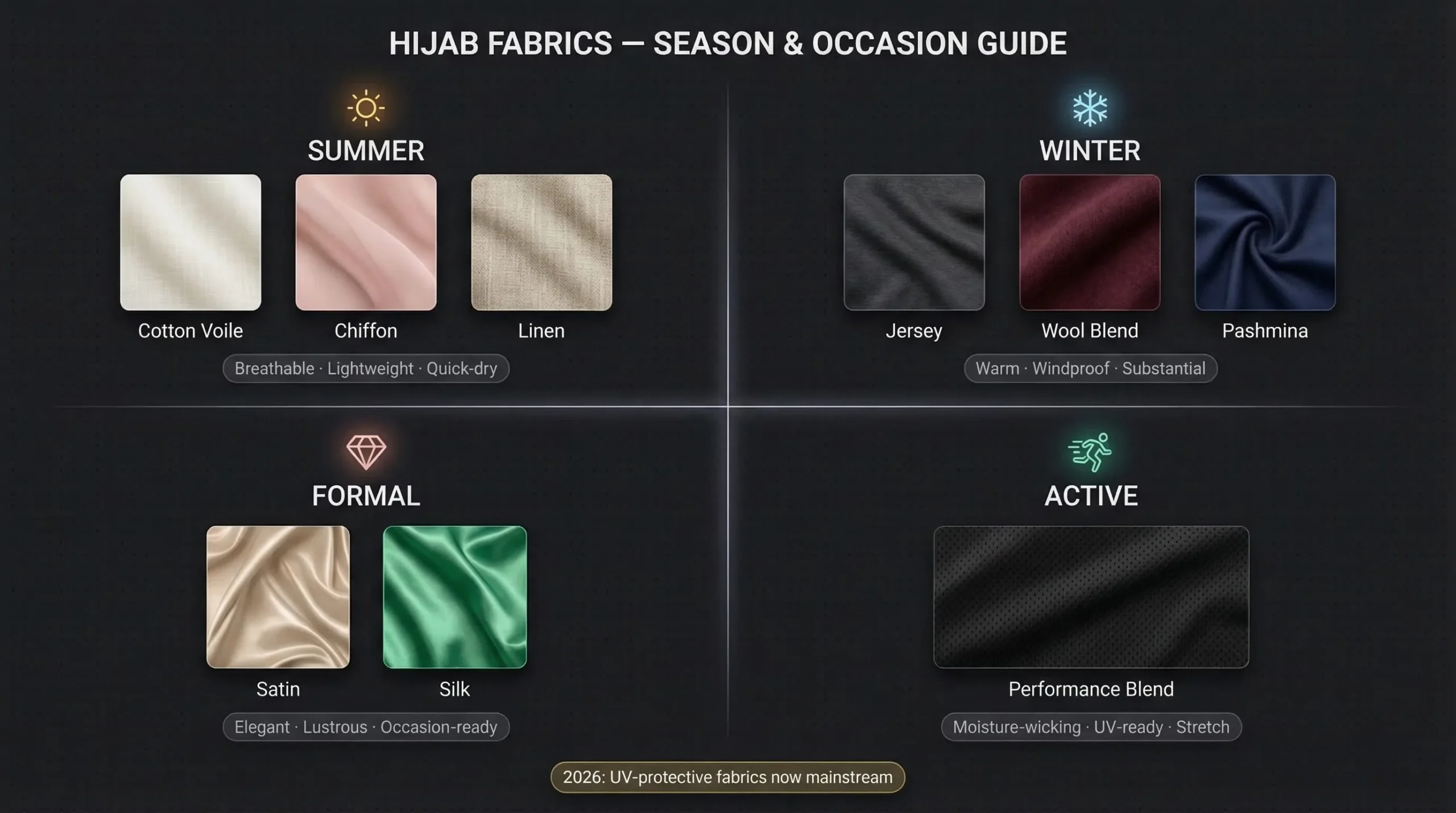 Choosing Hijab Fabric by Season and Occasion
