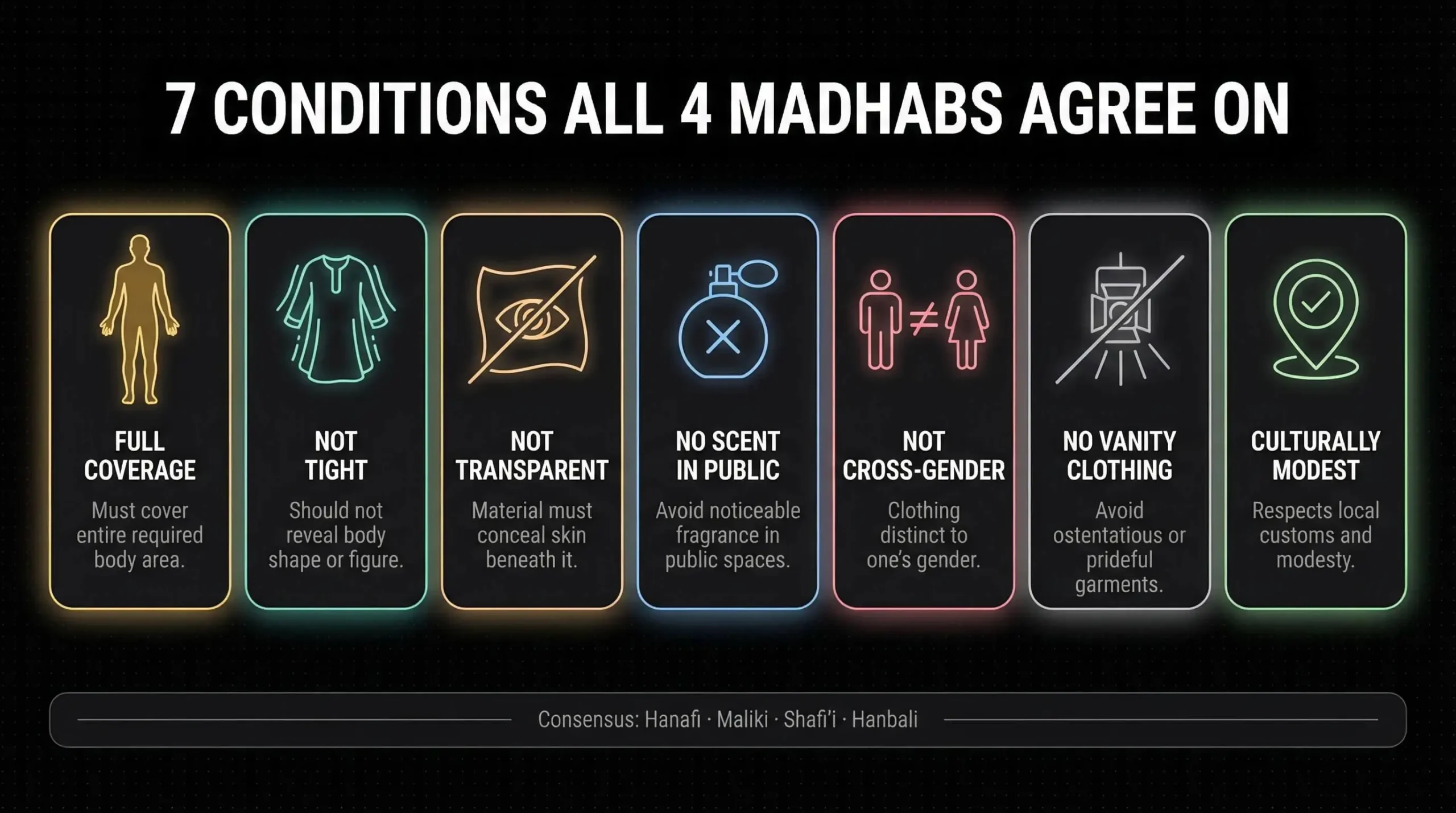 The 7 Universally Agreed-Upon Conditions of Islamic Dress